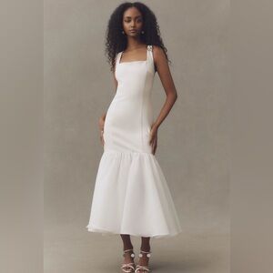 NWT Anthropologie BHLDN Elegant White Trumpet Sleeveless Dress
